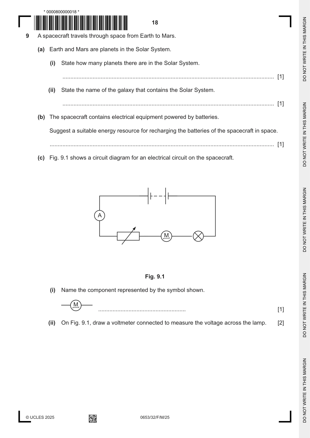 Cambridge IGCSE Science - Combined 0653 2025 Feb/March Paper 3 · Variant 2 question paper, page 18 of 20
