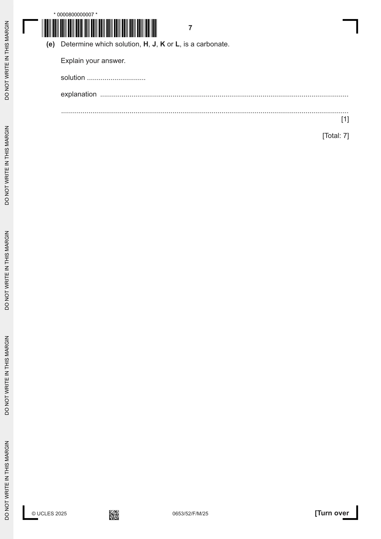 Cambridge IGCSE Science - Combined 0653 2025 Feb/March Paper 5 · Variant 2 question paper, page 7 of 16