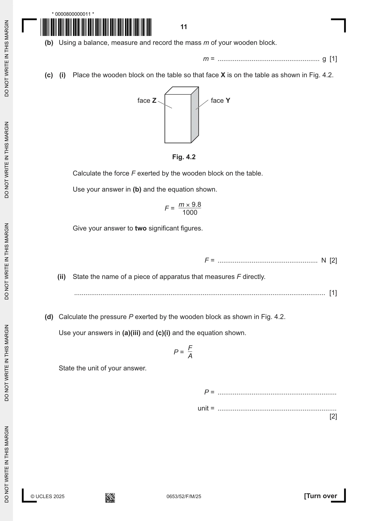 Cambridge IGCSE Science - Combined 0653 2025 Feb/March Paper 5 · Variant 2 question paper, page 11 of 16
