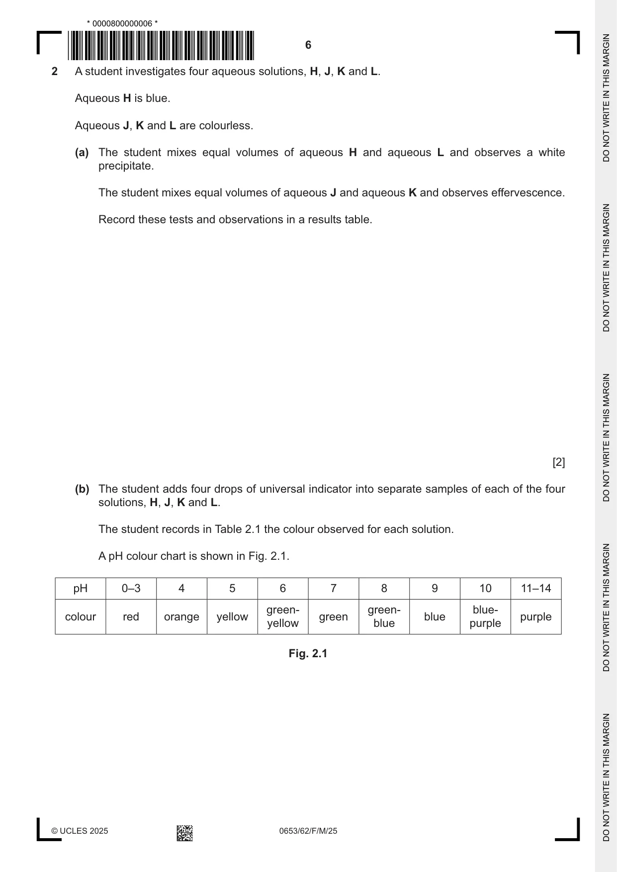 Cambridge IGCSE Science - Combined 0653 2025 Feb/March Paper 6 · Variant 2 question paper, page 6 of 16