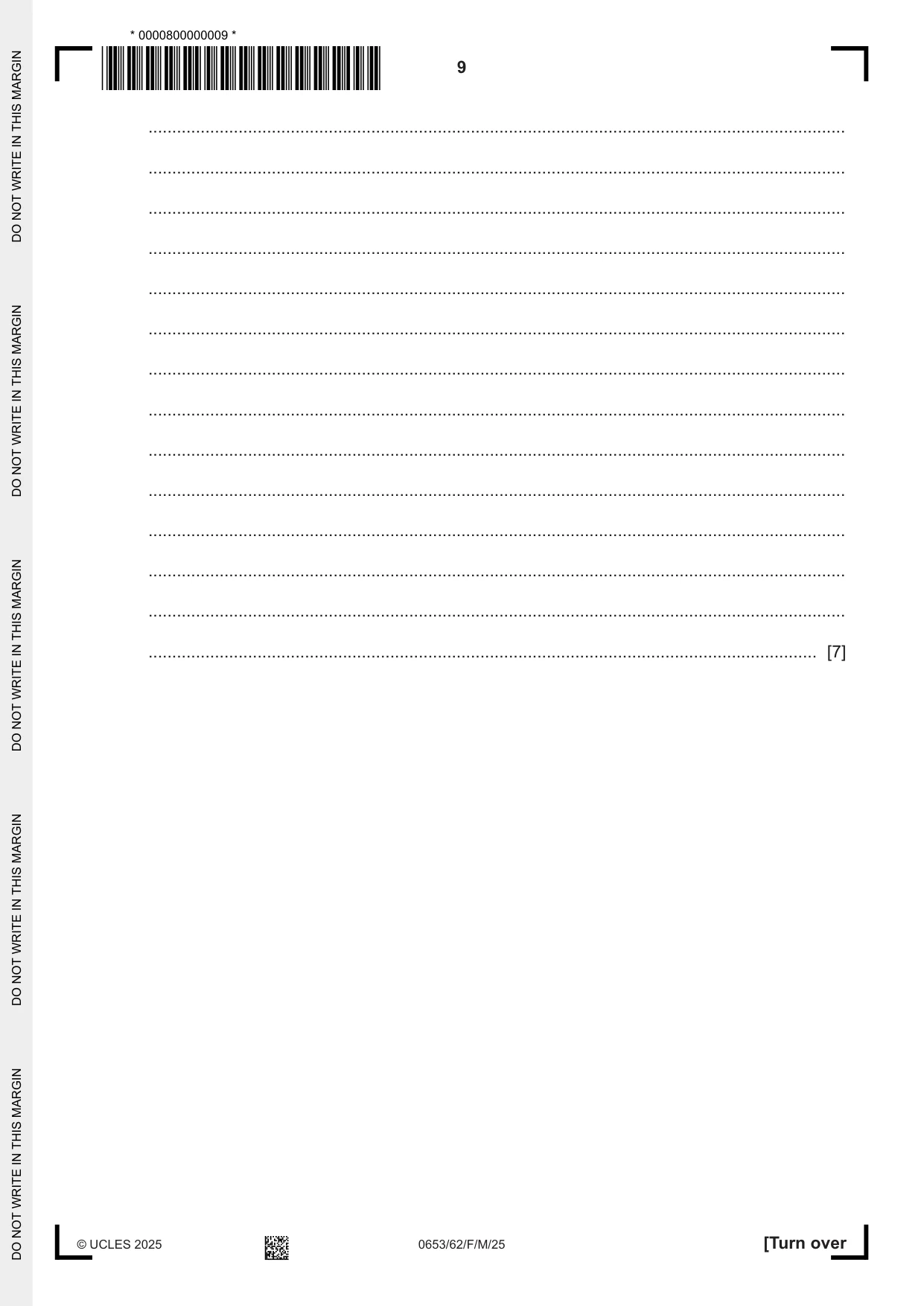 Cambridge IGCSE Science - Combined 0653 2025 Feb/March Paper 6 · Variant 2 question paper, page 9 of 16