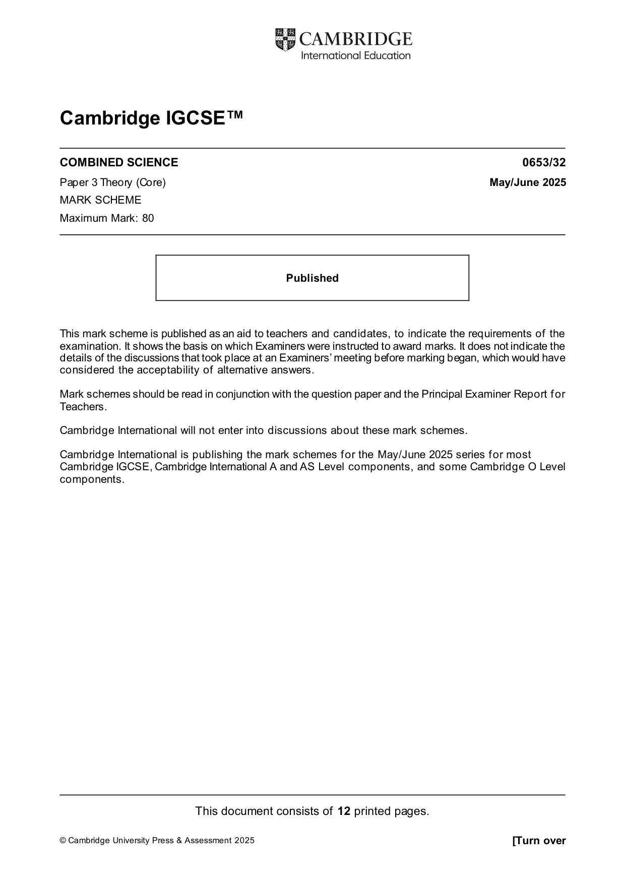 Mark scheme, page 1 of 12