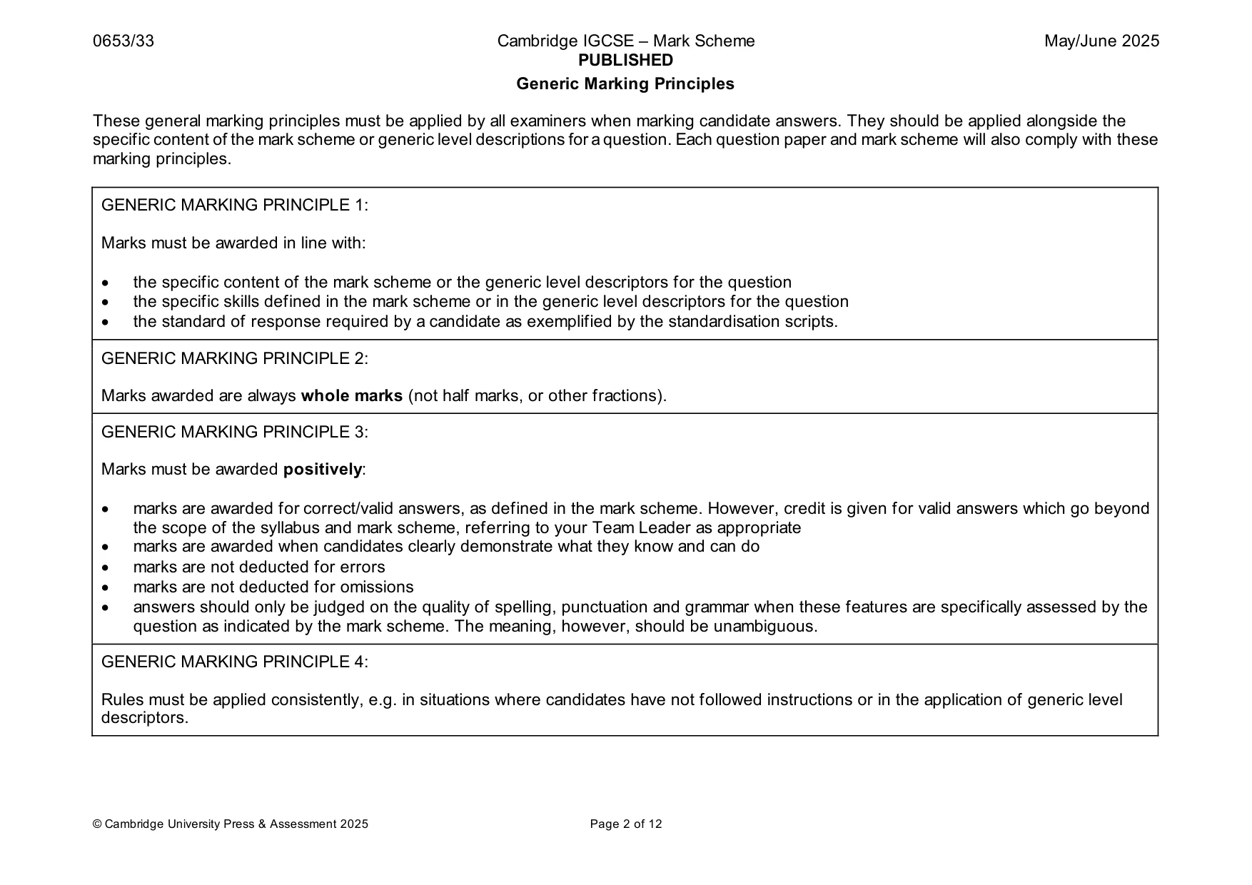 Mark scheme, page 2 of 12