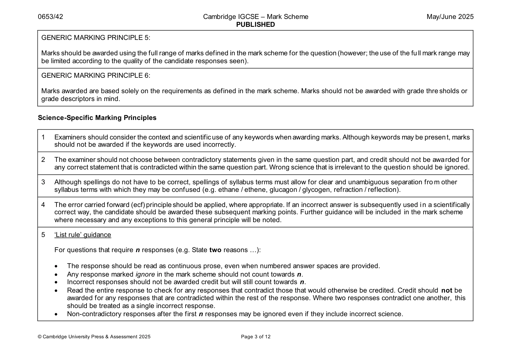 Mark scheme, page 3 of 12