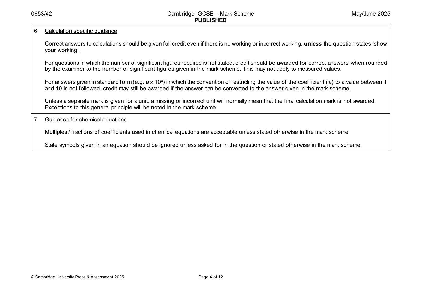 Mark scheme, page 4 of 12
