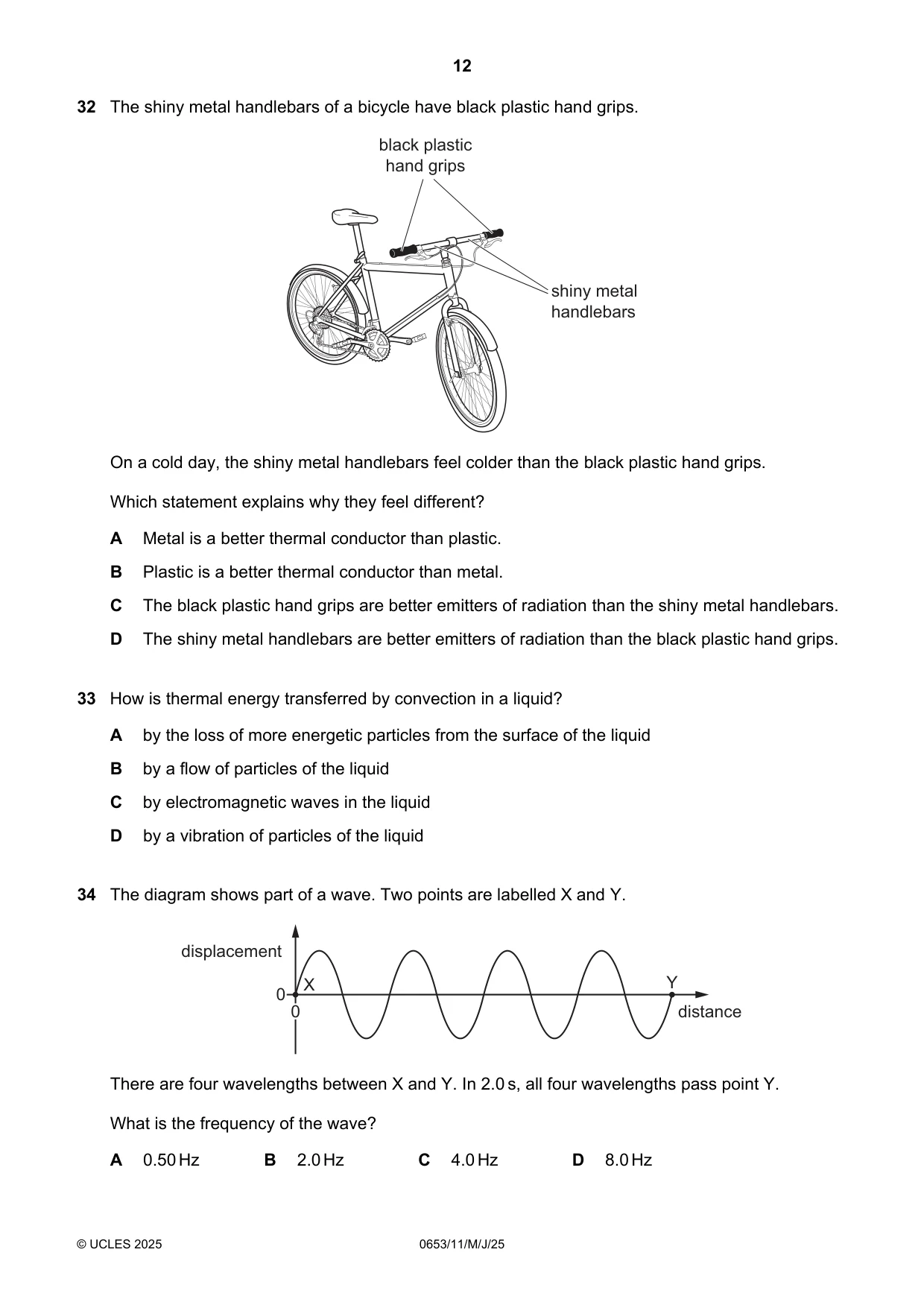 Cambridge IGCSE Science - Combined 0653 2025 May/June Paper 1 · Variant 1 question paper, page 12 of 16