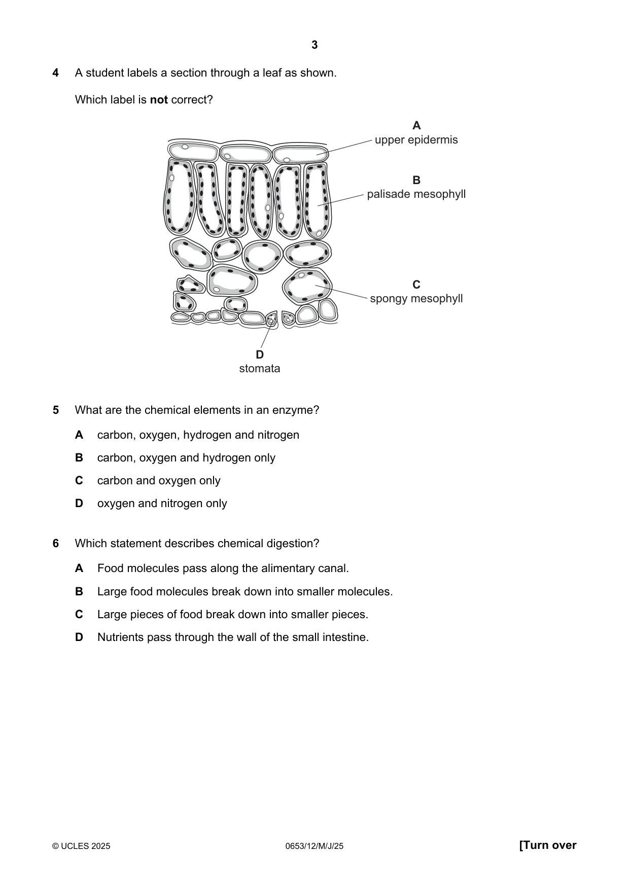 Cambridge IGCSE Science - Combined 0653 2025 May/June Paper 1 · Variant 2 question paper, page 3 of 16
