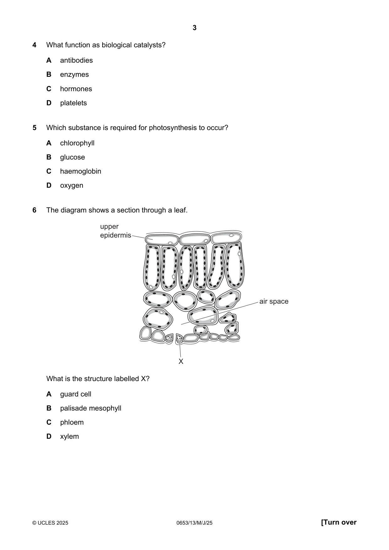 Cambridge IGCSE Science - Combined 0653 2025 May/June Paper 1 · Variant 3 question paper, page 3 of 16