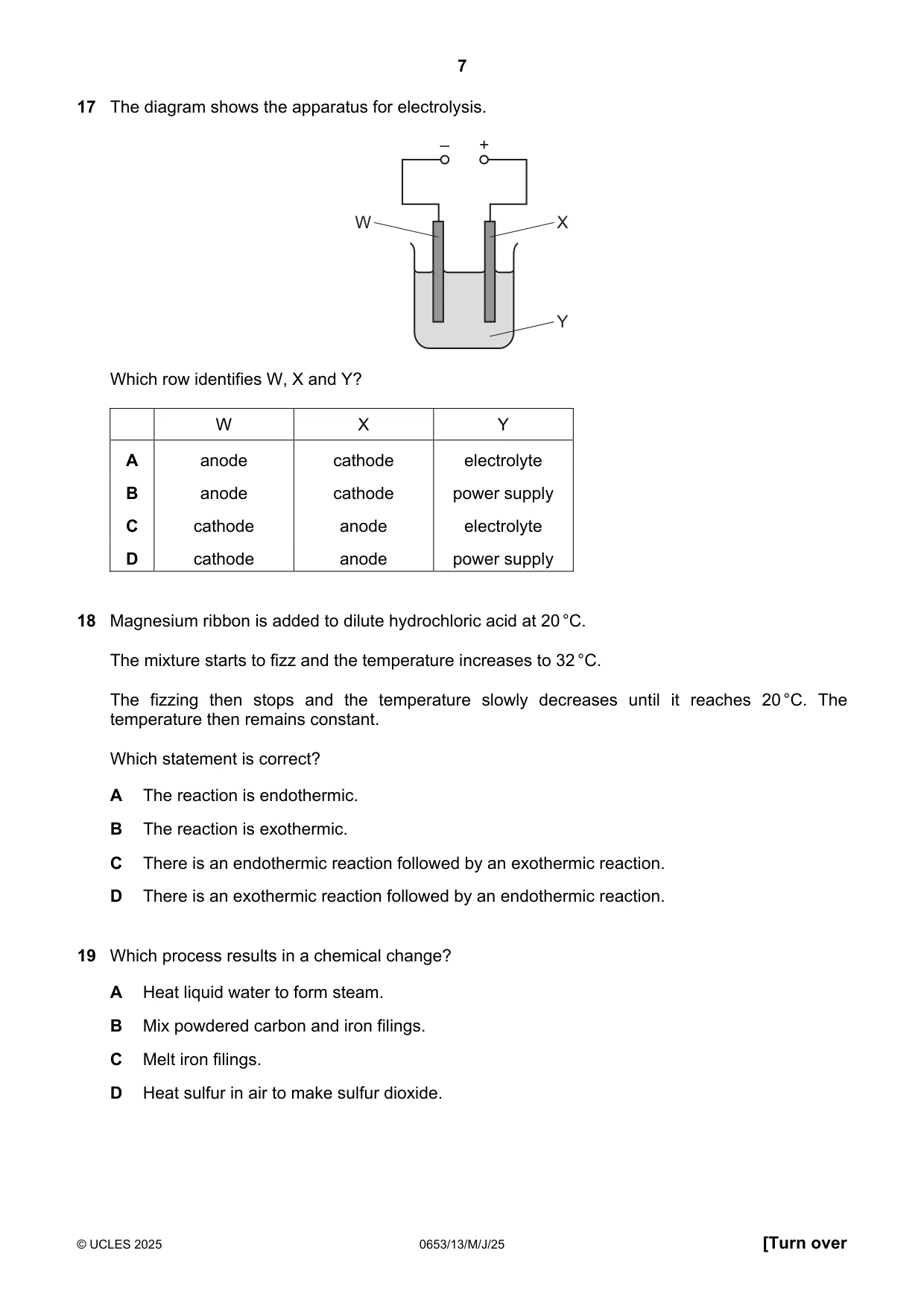Cambridge IGCSE Science - Combined 0653 2025 May/June Paper 1 · Variant 3 question paper, page 7 of 16