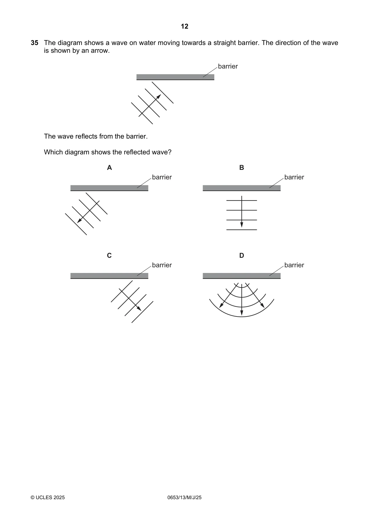Cambridge IGCSE Science - Combined 0653 2025 May/June Paper 1 · Variant 3 question paper, page 12 of 16