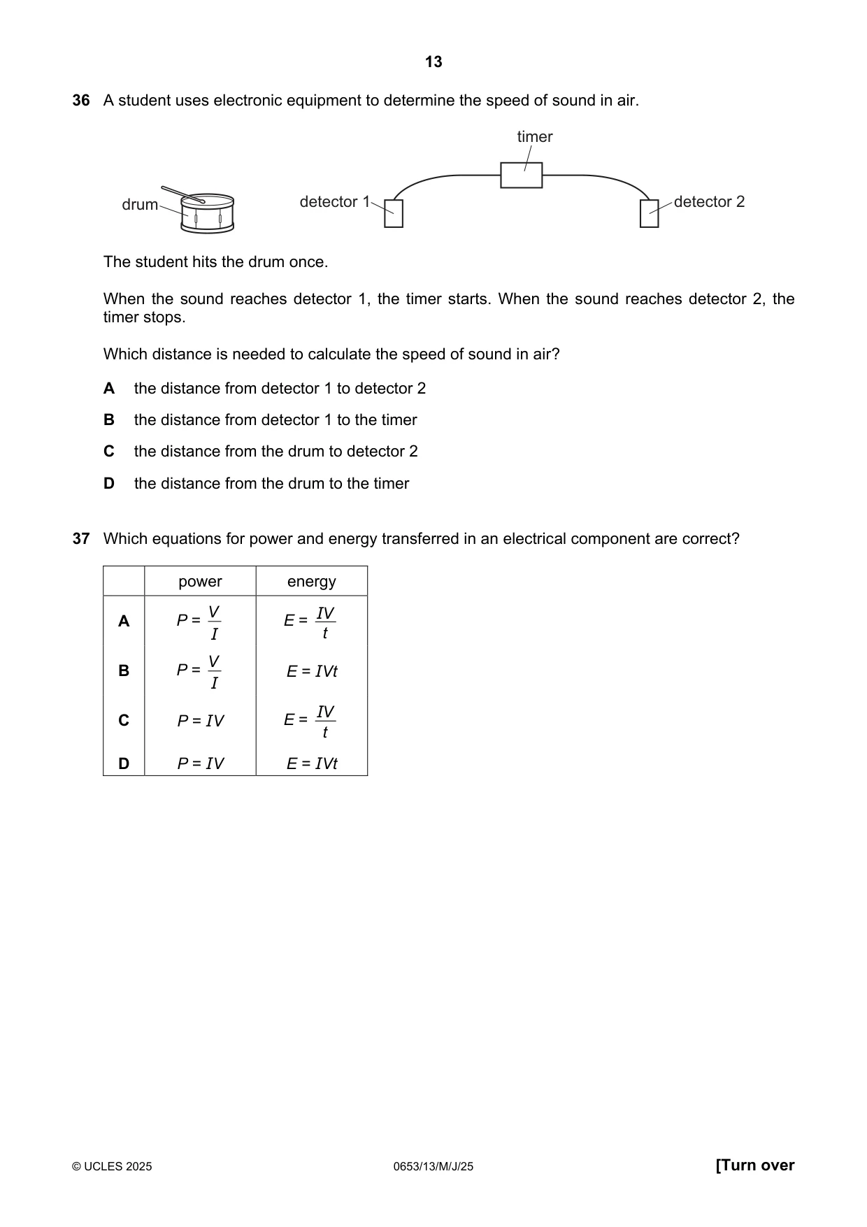 Cambridge IGCSE Science - Combined 0653 2025 May/June Paper 1 · Variant 3 question paper, page 13 of 16