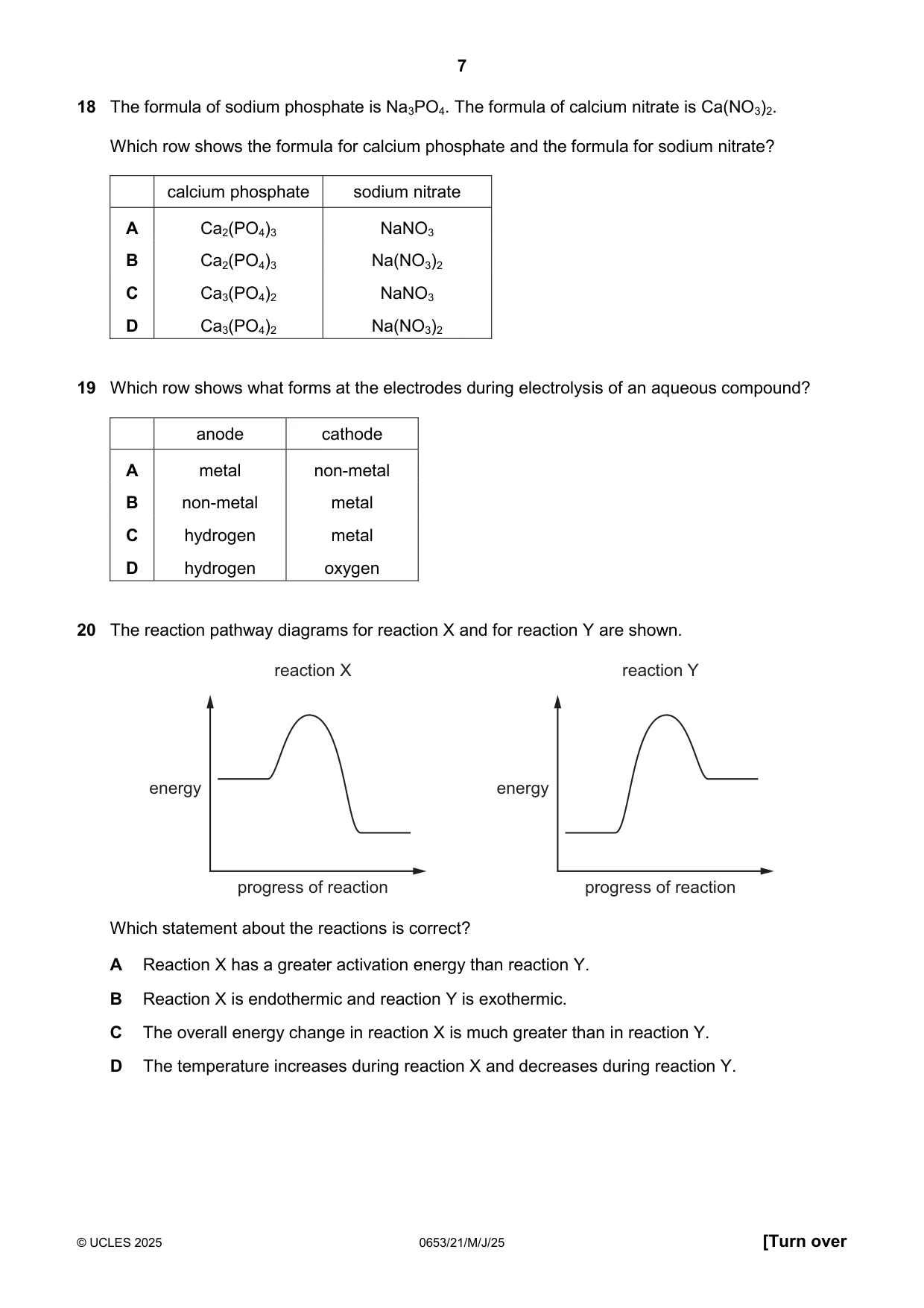 Cambridge IGCSE Science - Combined 0653 2025 May/June Paper 2 · Variant 1 question paper, page 7 of 16