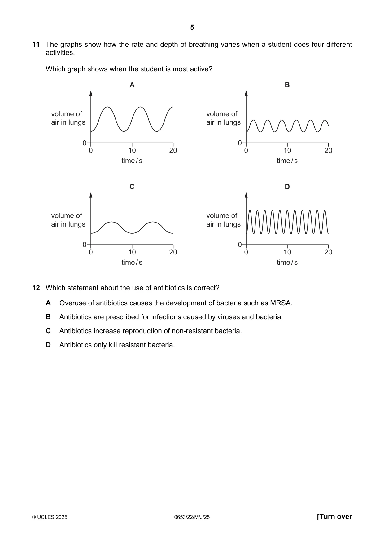 Cambridge IGCSE Science - Combined 0653 2025 May/June Paper 2 · Variant 2 question paper, page 5 of 16
