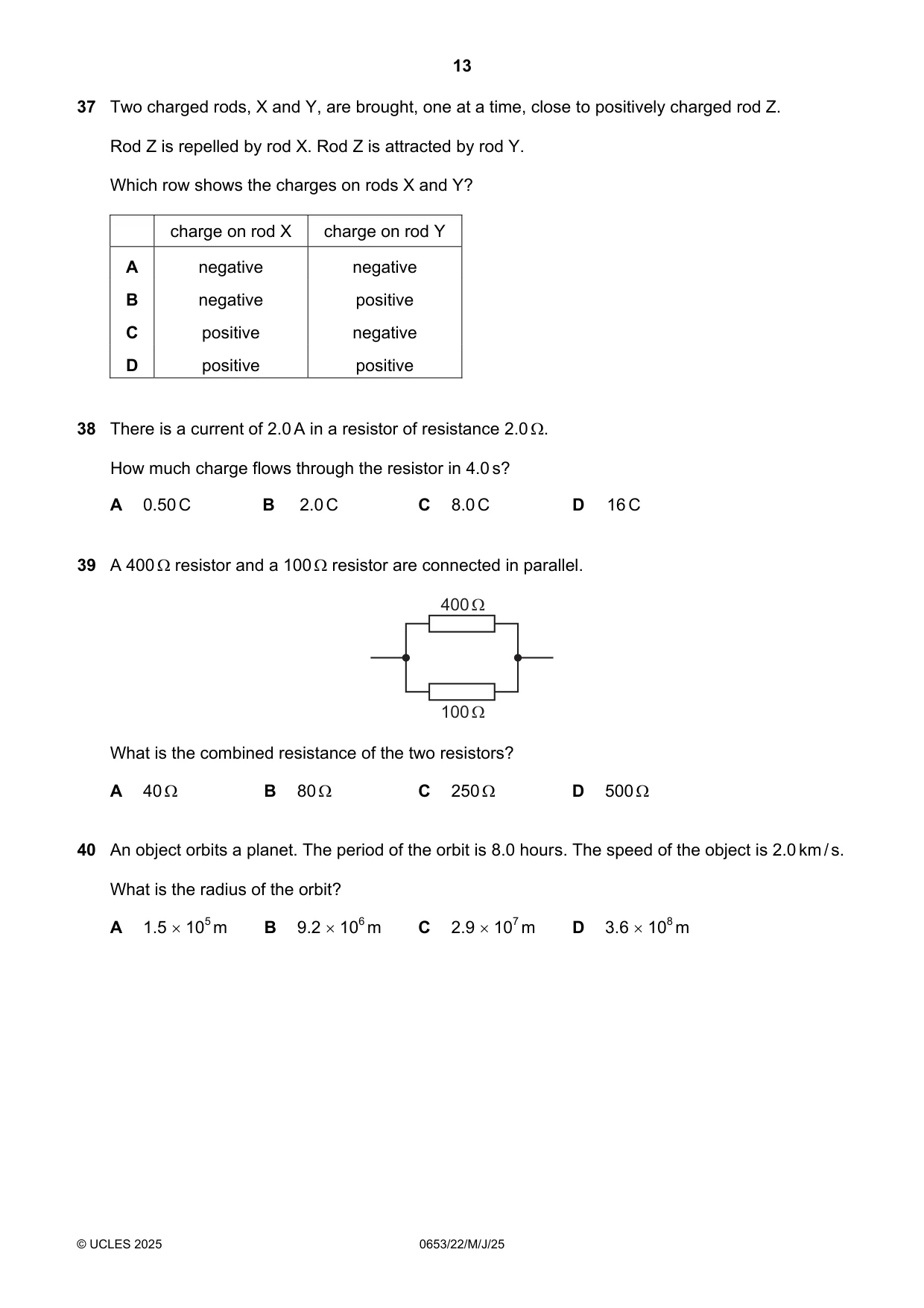 Cambridge IGCSE Science - Combined 0653 2025 May/June Paper 2 · Variant 2 question paper, page 13 of 16