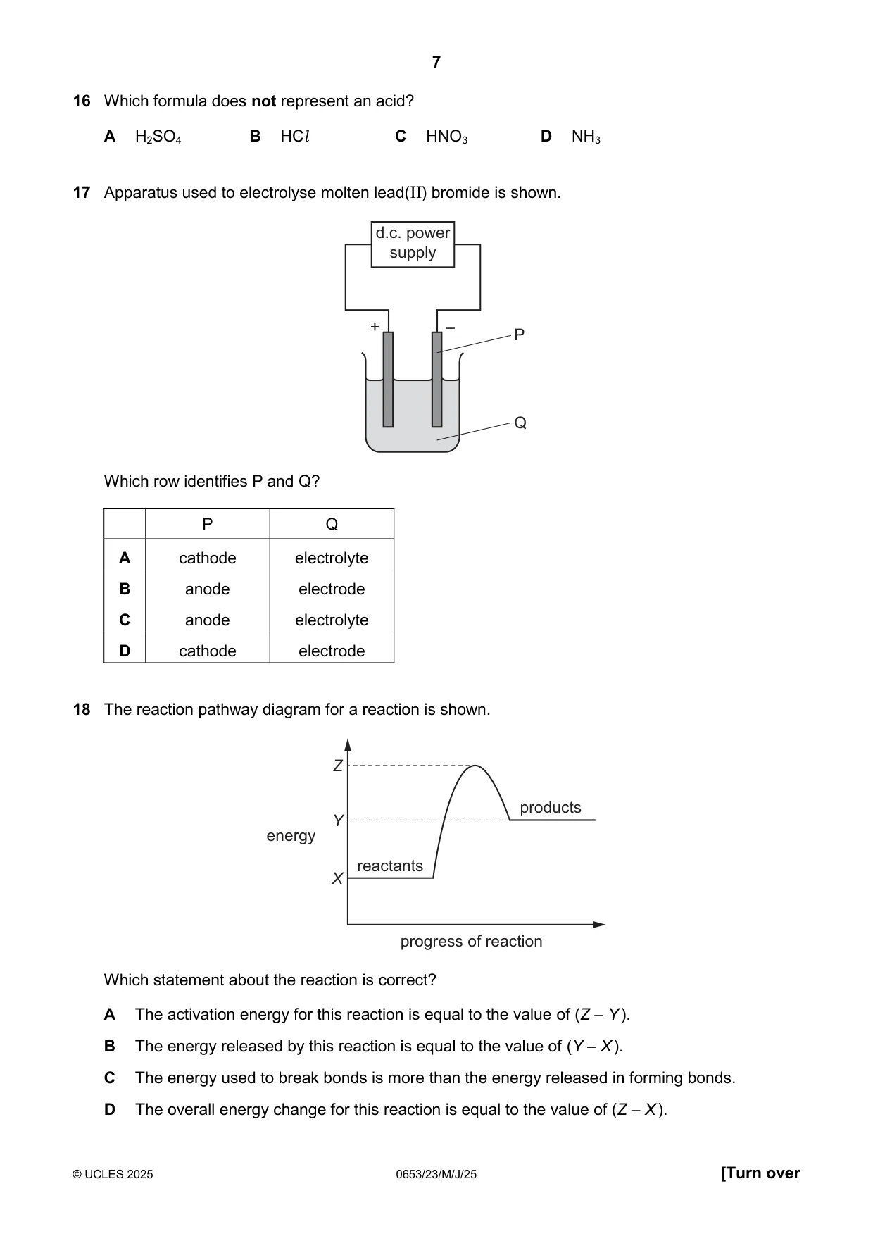 Cambridge IGCSE Science - Combined 0653 2025 May/June Paper 2 · Variant 3 question paper, page 7 of 16