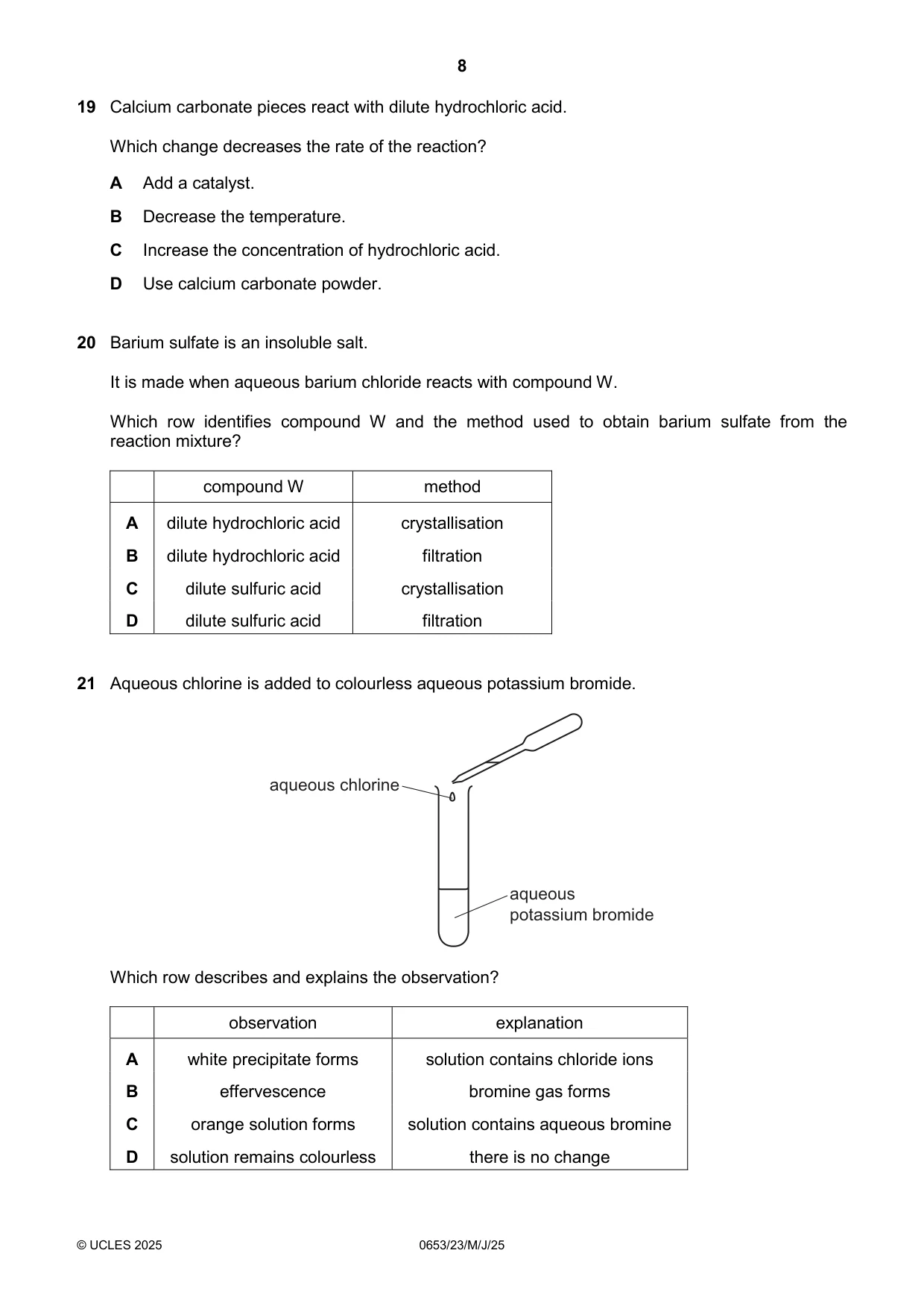 Cambridge IGCSE Science - Combined 0653 2025 May/June Paper 2 · Variant 3 question paper, page 8 of 16