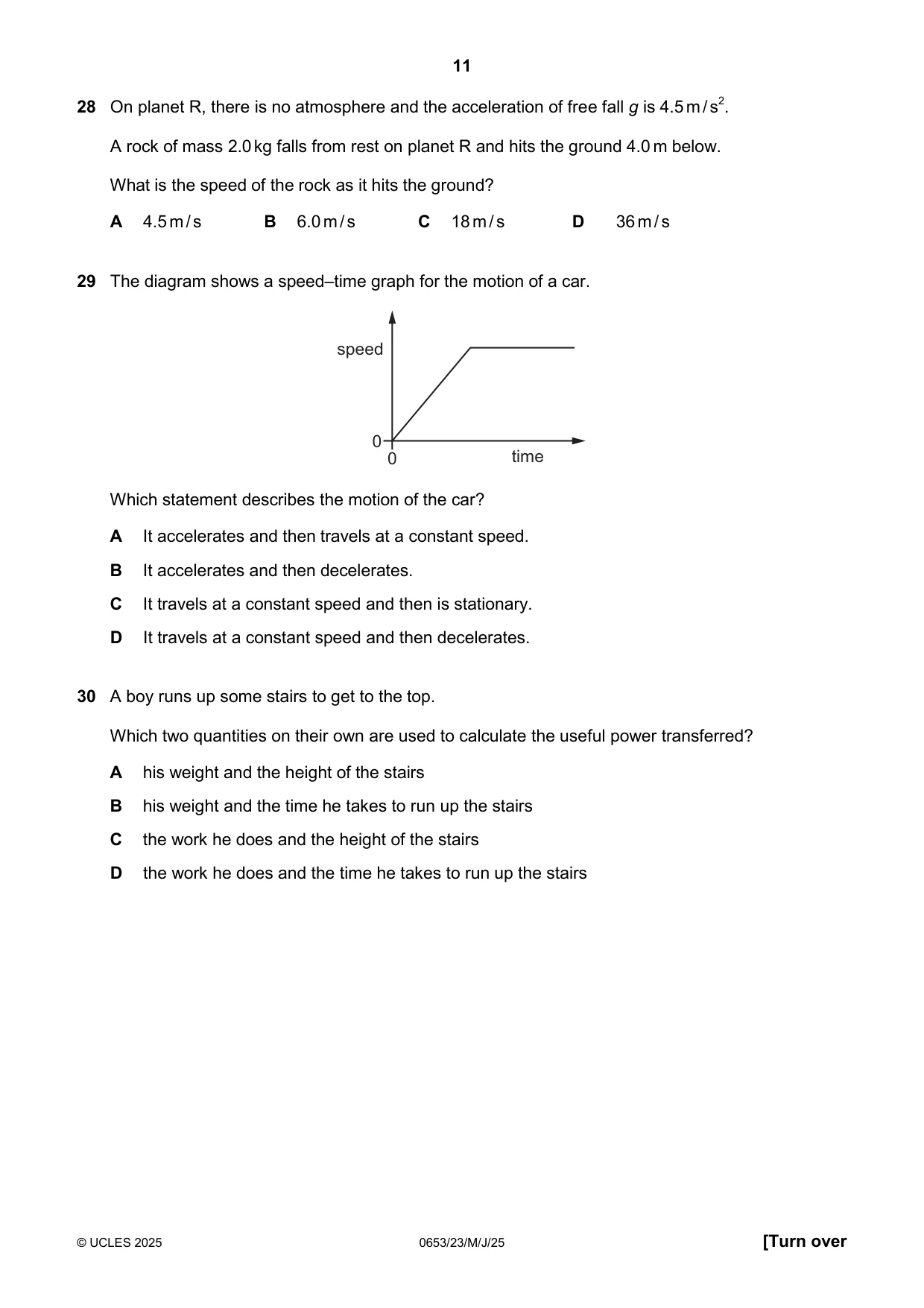 Cambridge IGCSE Science - Combined 0653 2025 May/June Paper 2 · Variant 3 question paper, page 11 of 16