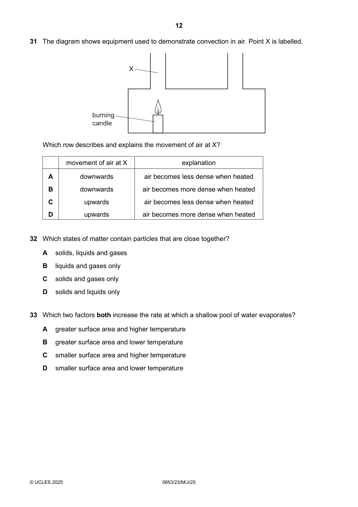 Cambridge IGCSE Science - Combined 0653 2025 May/June Paper 2 · Variant 3 question paper, page 12 of 16