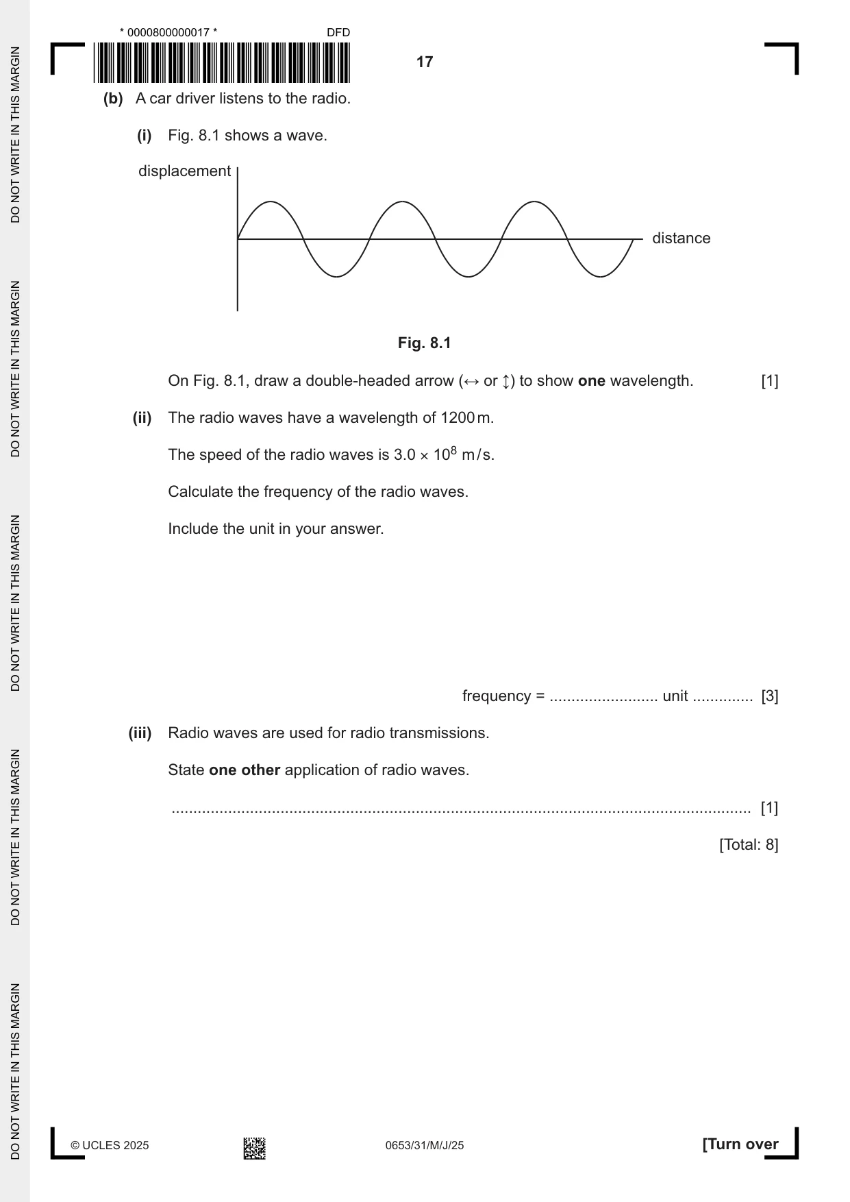 Cambridge IGCSE Science - Combined 0653 2025 May/June Paper 3 · Variant 1 question paper, page 17 of 20