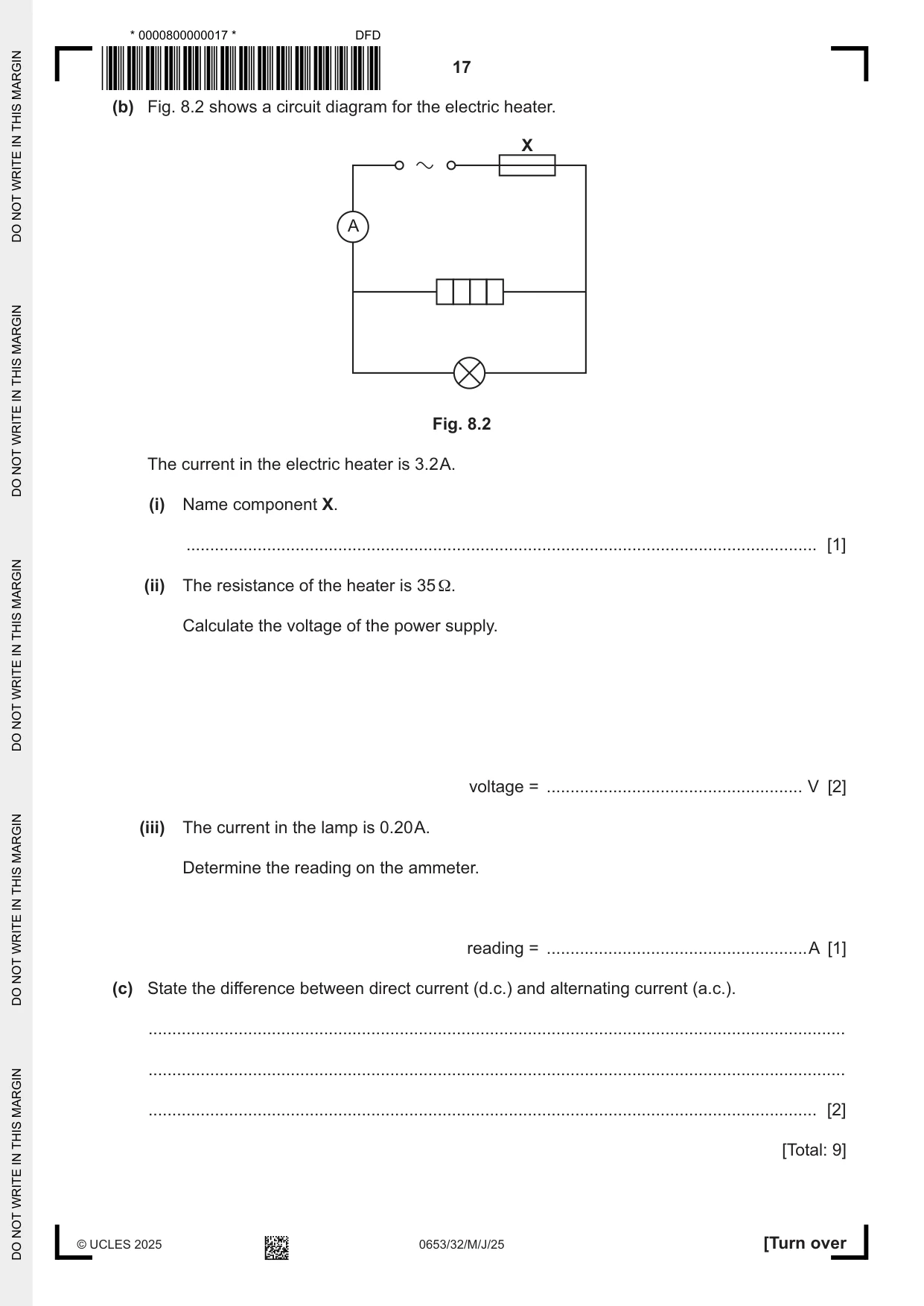 Cambridge IGCSE Science - Combined 0653 2025 May/June Paper 3 · Variant 2 question paper, page 17 of 20