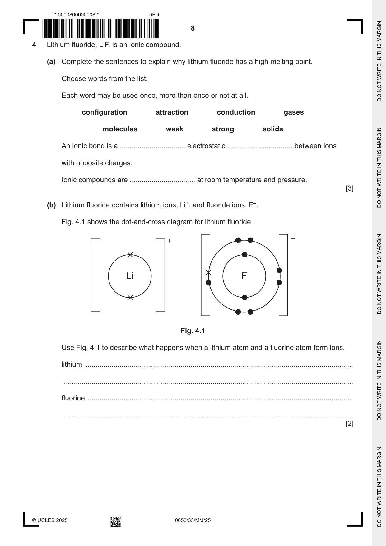 Cambridge IGCSE Science - Combined 0653 2025 May/June Paper 3 · Variant 3 question paper, page 8 of 20