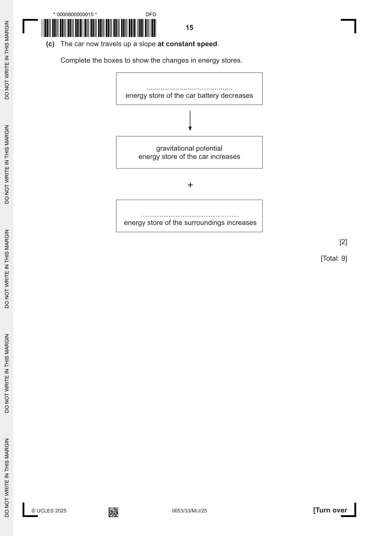 Cambridge IGCSE Science - Combined 0653 2025 May/June Paper 3 · Variant 3 question paper, page 15 of 20