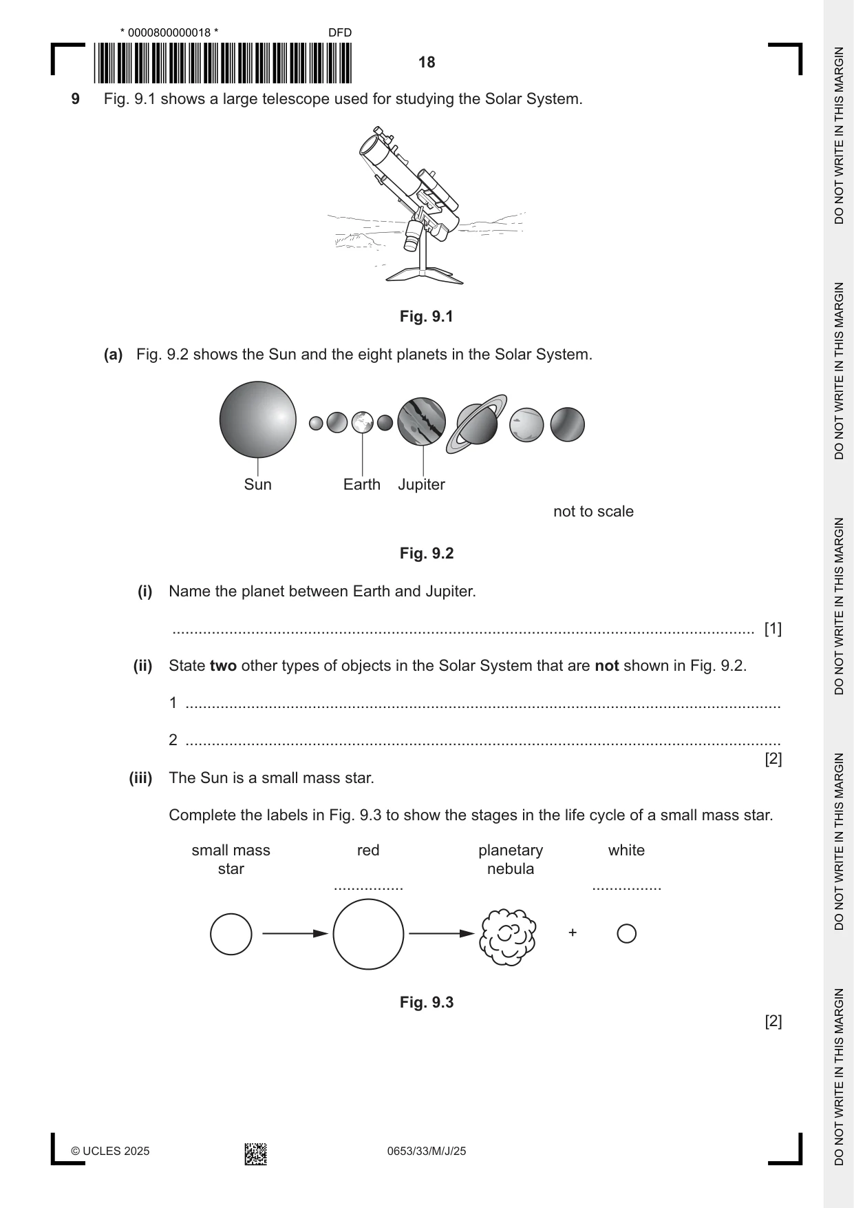 Cambridge IGCSE Science - Combined 0653 2025 May/June Paper 3 · Variant 3 question paper, page 18 of 20