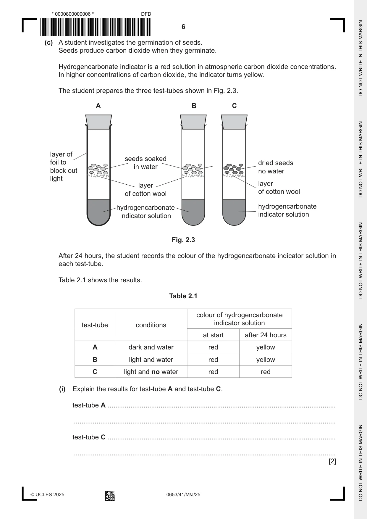 Cambridge IGCSE Science - Combined 0653 2025 May/June Paper 4 · Variant 1 question paper, page 6 of 24