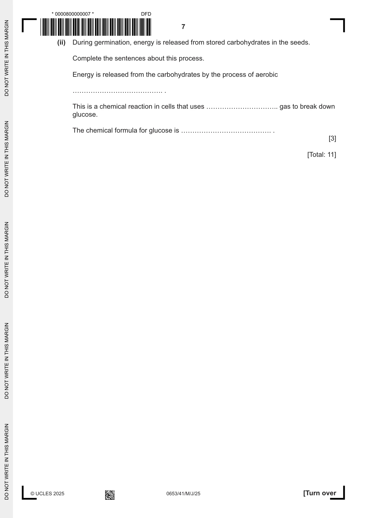 Cambridge IGCSE Science - Combined 0653 2025 May/June Paper 4 · Variant 1 question paper, page 7 of 24