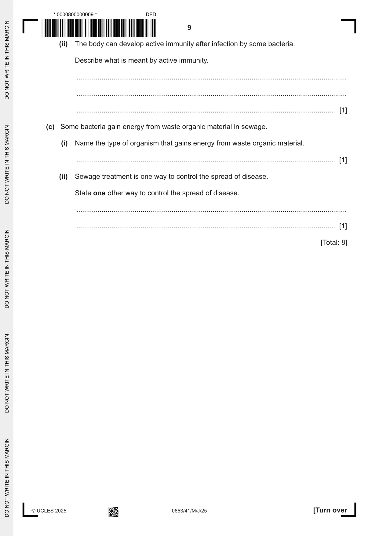 Cambridge IGCSE Science - Combined 0653 2025 May/June Paper 4 · Variant 1 question paper, page 9 of 24