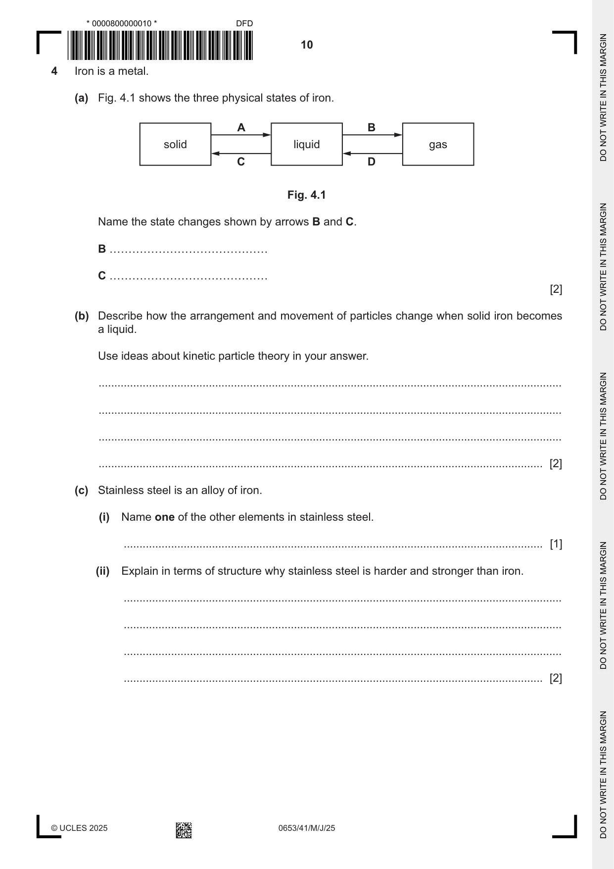 Cambridge IGCSE Science - Combined 0653 2025 May/June Paper 4 · Variant 1 question paper, page 10 of 24
