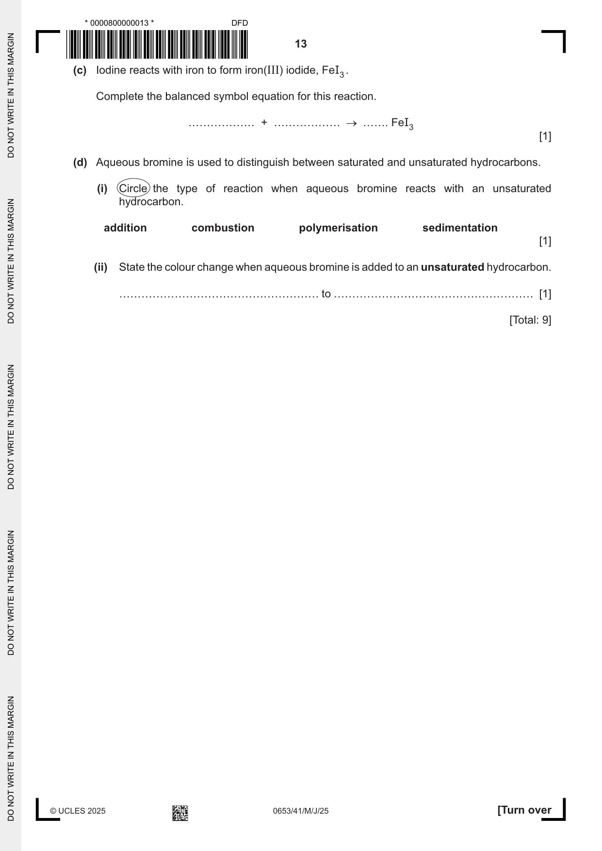 Cambridge IGCSE Science - Combined 0653 2025 May/June Paper 4 · Variant 1 question paper, page 13 of 24
