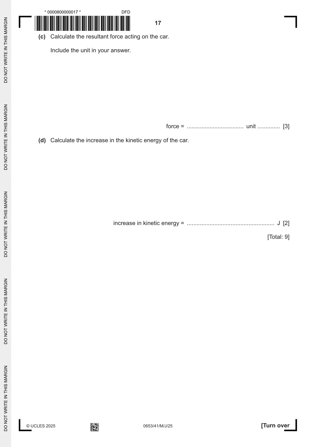 Cambridge IGCSE Science - Combined 0653 2025 May/June Paper 4 · Variant 1 question paper, page 17 of 24