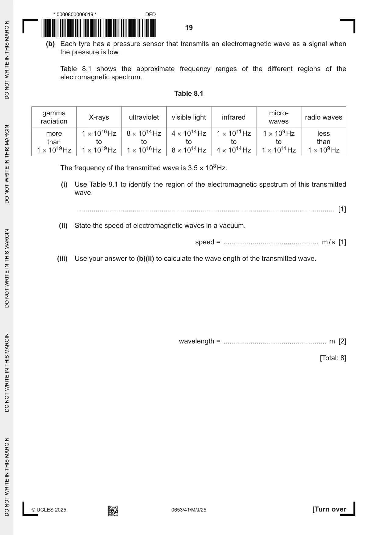 Cambridge IGCSE Science - Combined 0653 2025 May/June Paper 4 · Variant 1 question paper, page 19 of 24