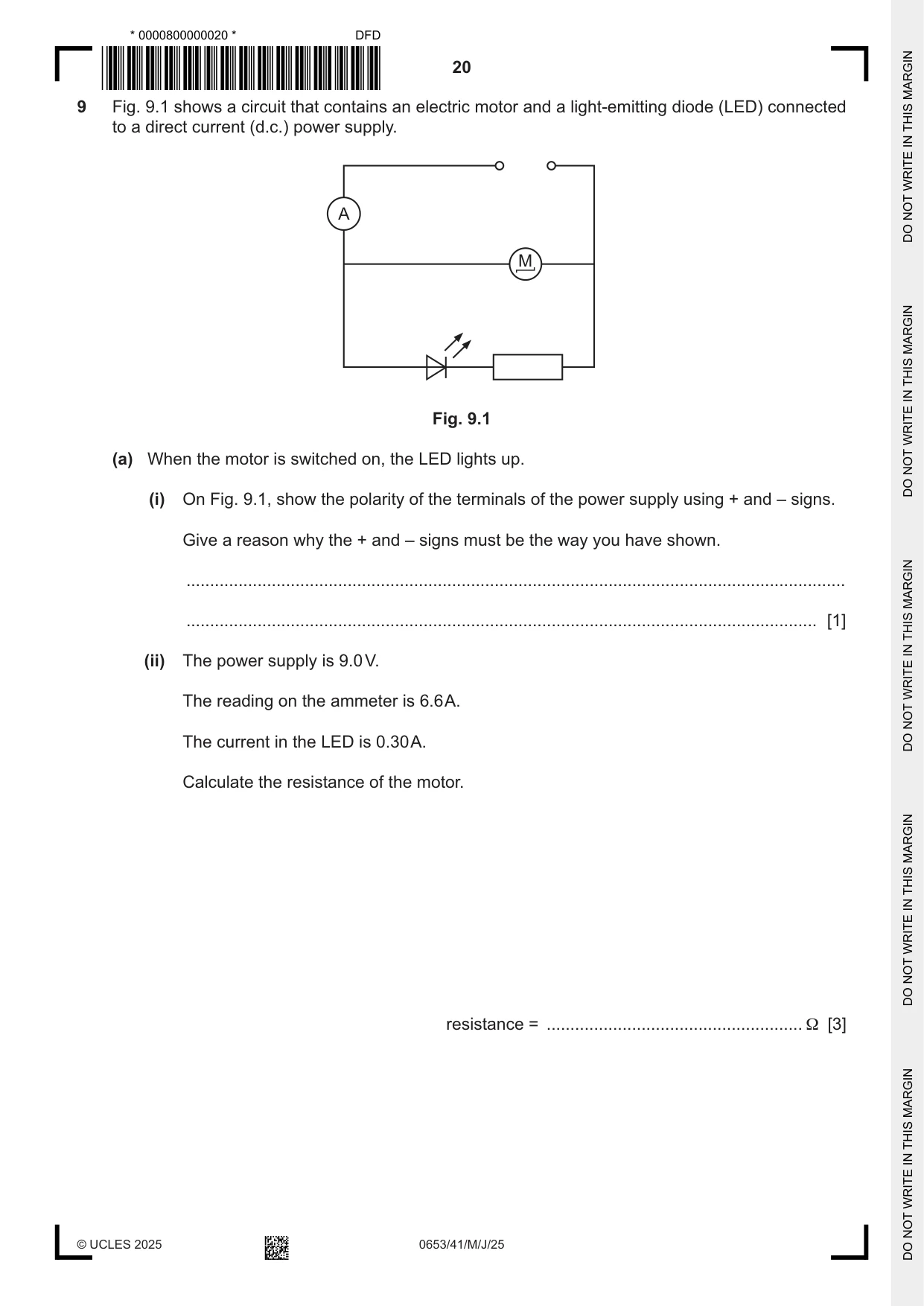 Cambridge IGCSE Science - Combined 0653 2025 May/June Paper 4 · Variant 1 question paper, page 20 of 24