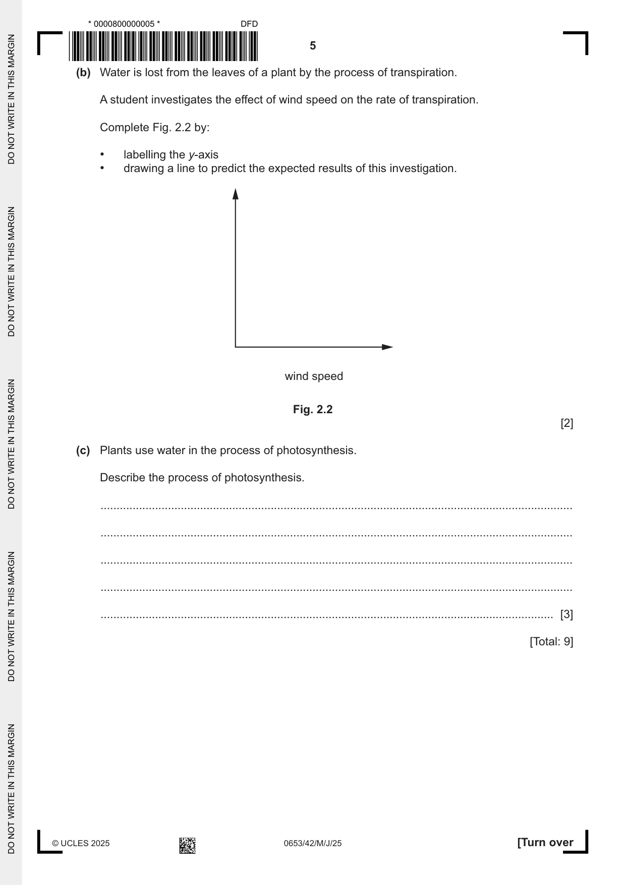 Cambridge IGCSE Science - Combined 0653 2025 May/June Paper 4 · Variant 2 question paper, page 5 of 20