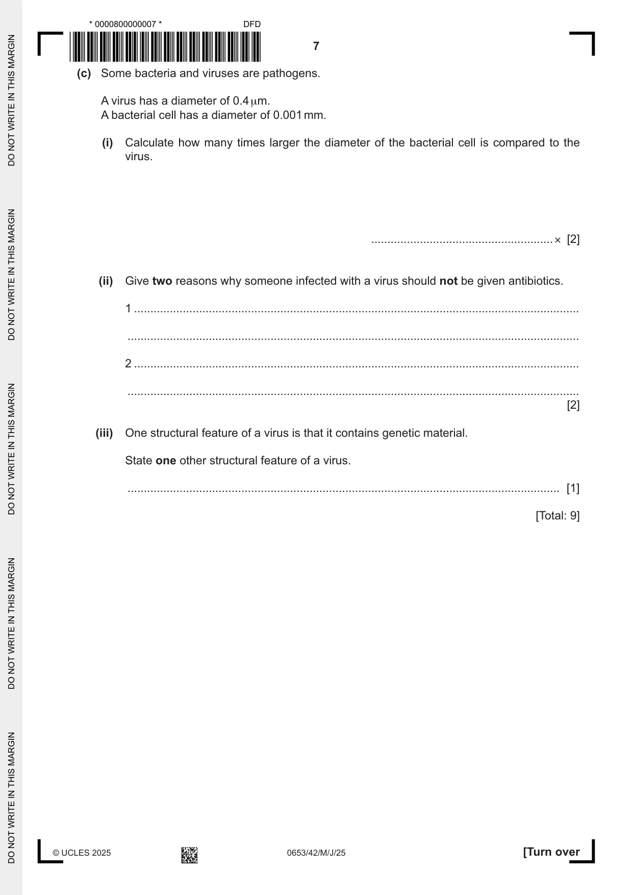 Cambridge IGCSE Science - Combined 0653 2025 May/June Paper 4 · Variant 2 question paper, page 7 of 20