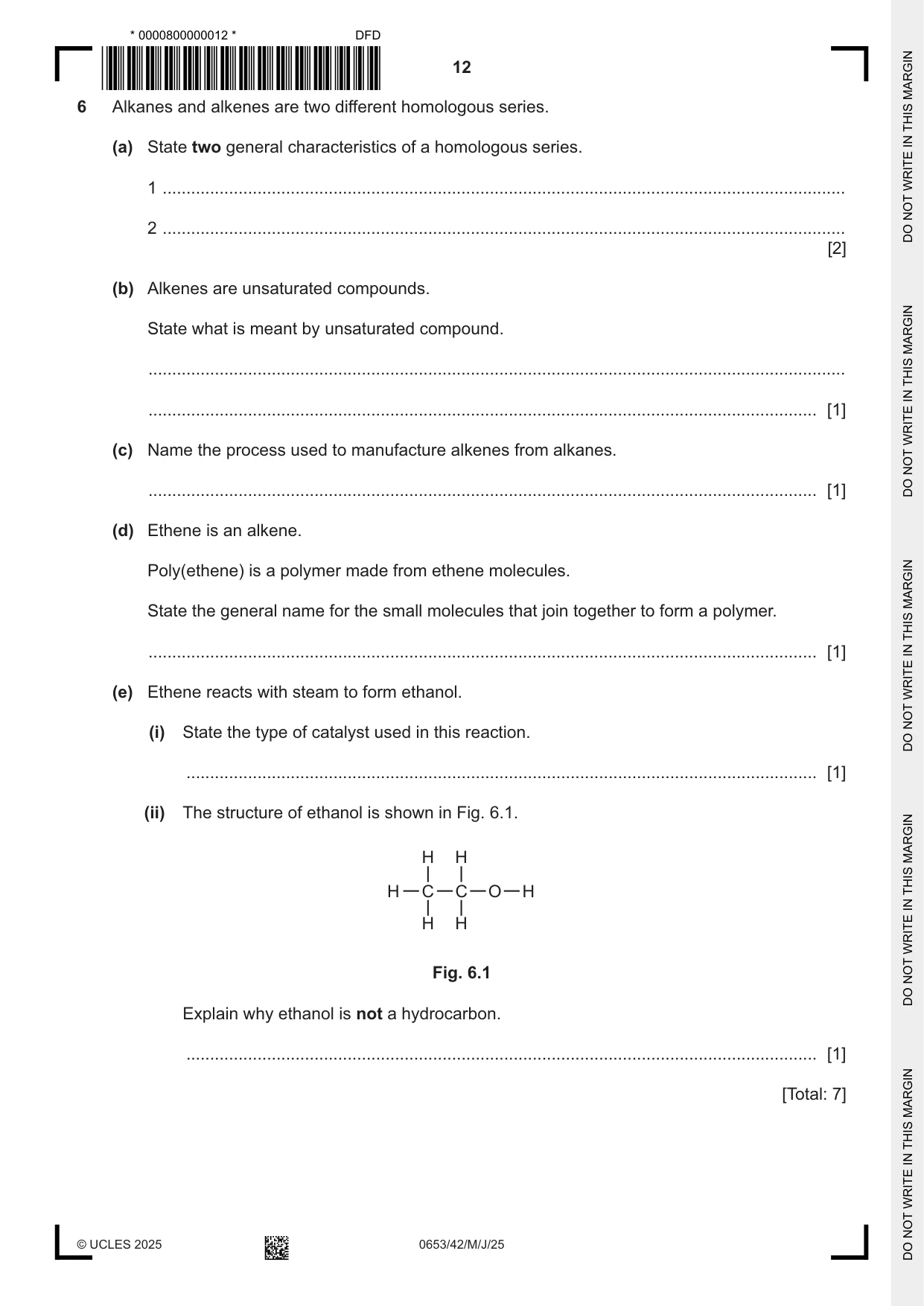 Cambridge IGCSE Science - Combined 0653 2025 May/June Paper 4 · Variant 2 question paper, page 12 of 20