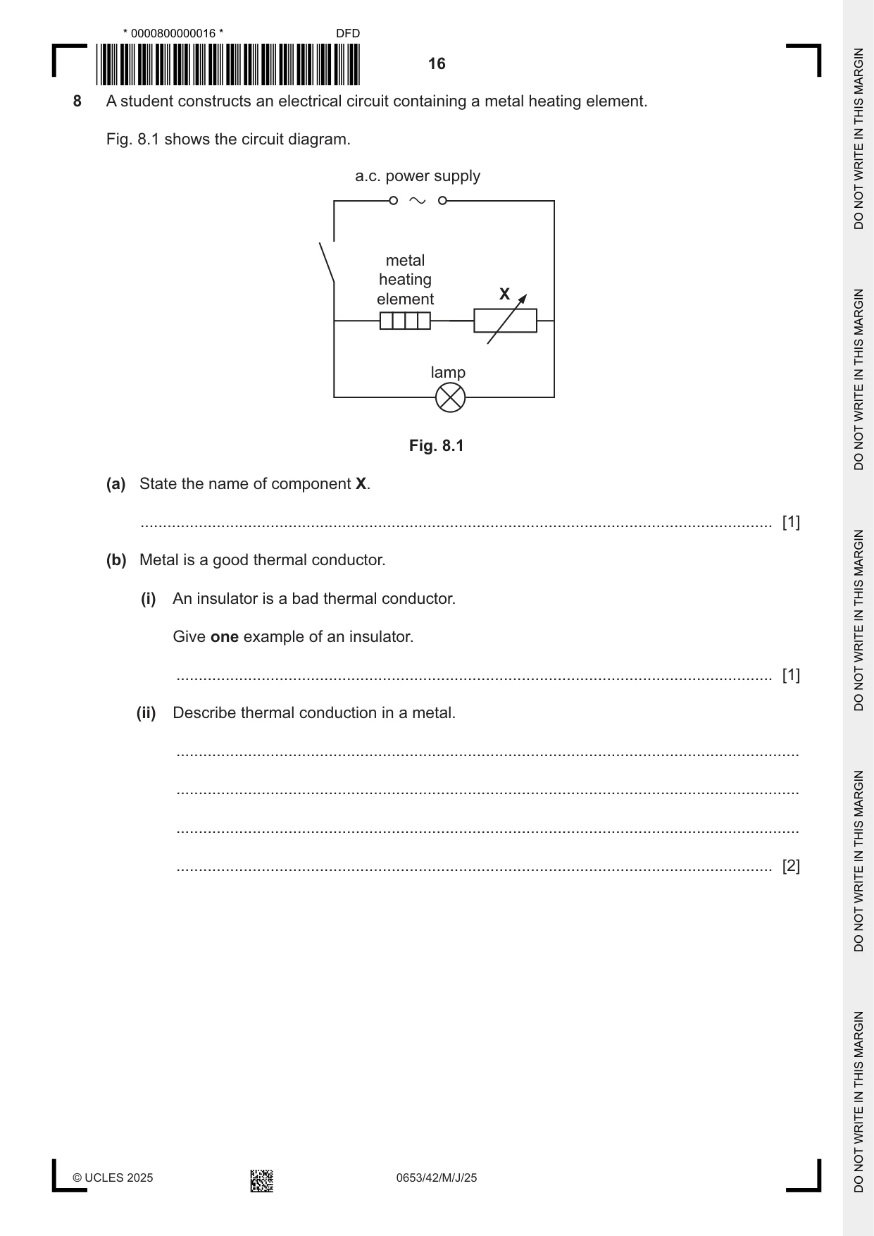 Cambridge IGCSE Science - Combined 0653 2025 May/June Paper 4 · Variant 2 question paper, page 16 of 20