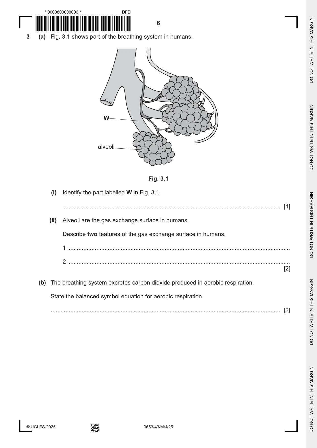 Cambridge IGCSE Science - Combined 0653 2025 May/June Paper 4 · Variant 3 question paper, page 6 of 20