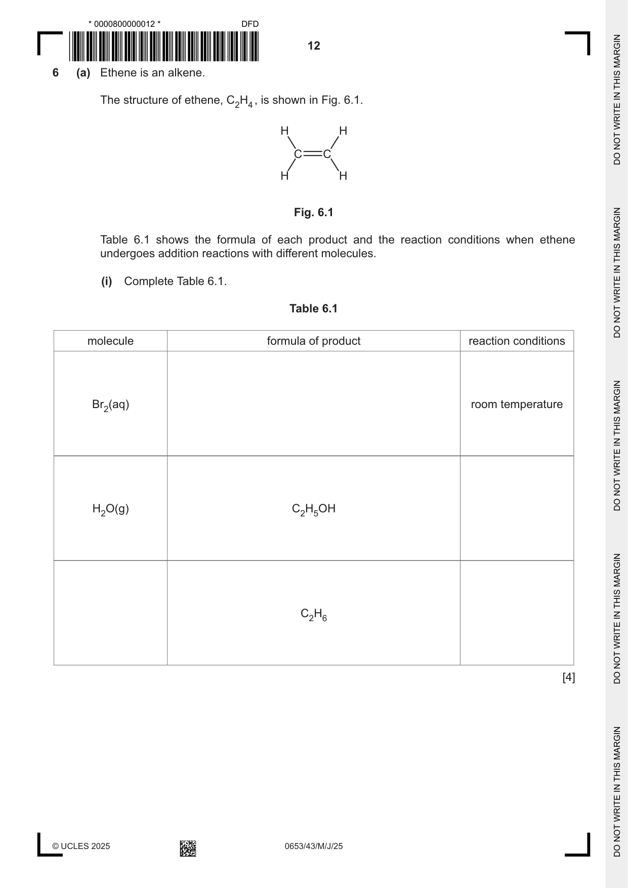 Cambridge IGCSE Science - Combined 0653 2025 May/June Paper 4 · Variant 3 question paper, page 12 of 20