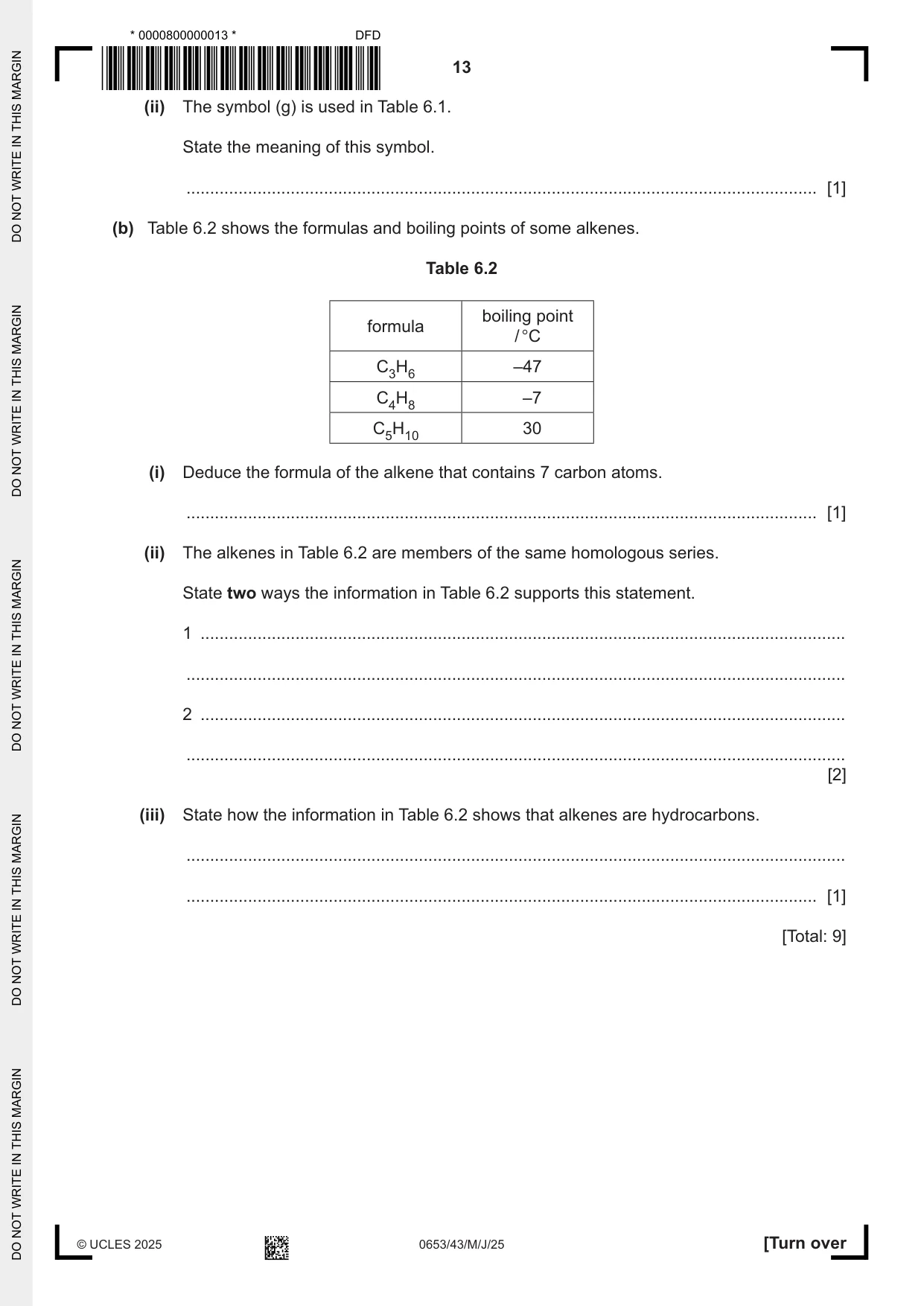 Cambridge IGCSE Science - Combined 0653 2025 May/June Paper 4 · Variant 3 question paper, page 13 of 20