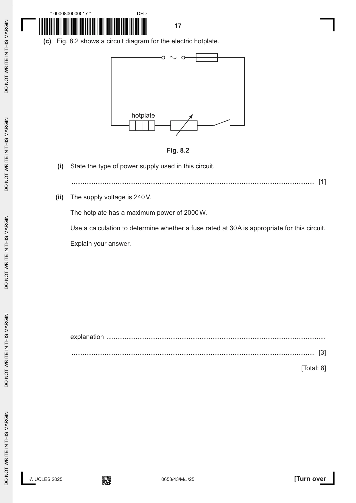 Cambridge IGCSE Science - Combined 0653 2025 May/June Paper 4 · Variant 3 question paper, page 17 of 20