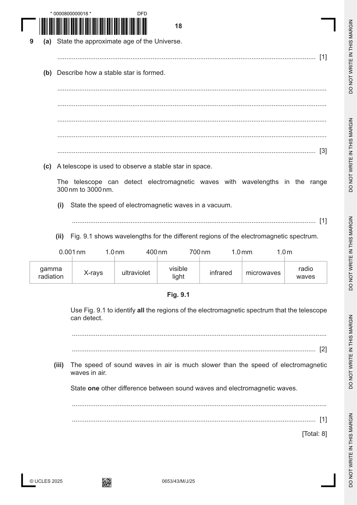 Cambridge IGCSE Science - Combined 0653 2025 May/June Paper 4 · Variant 3 question paper, page 18 of 20