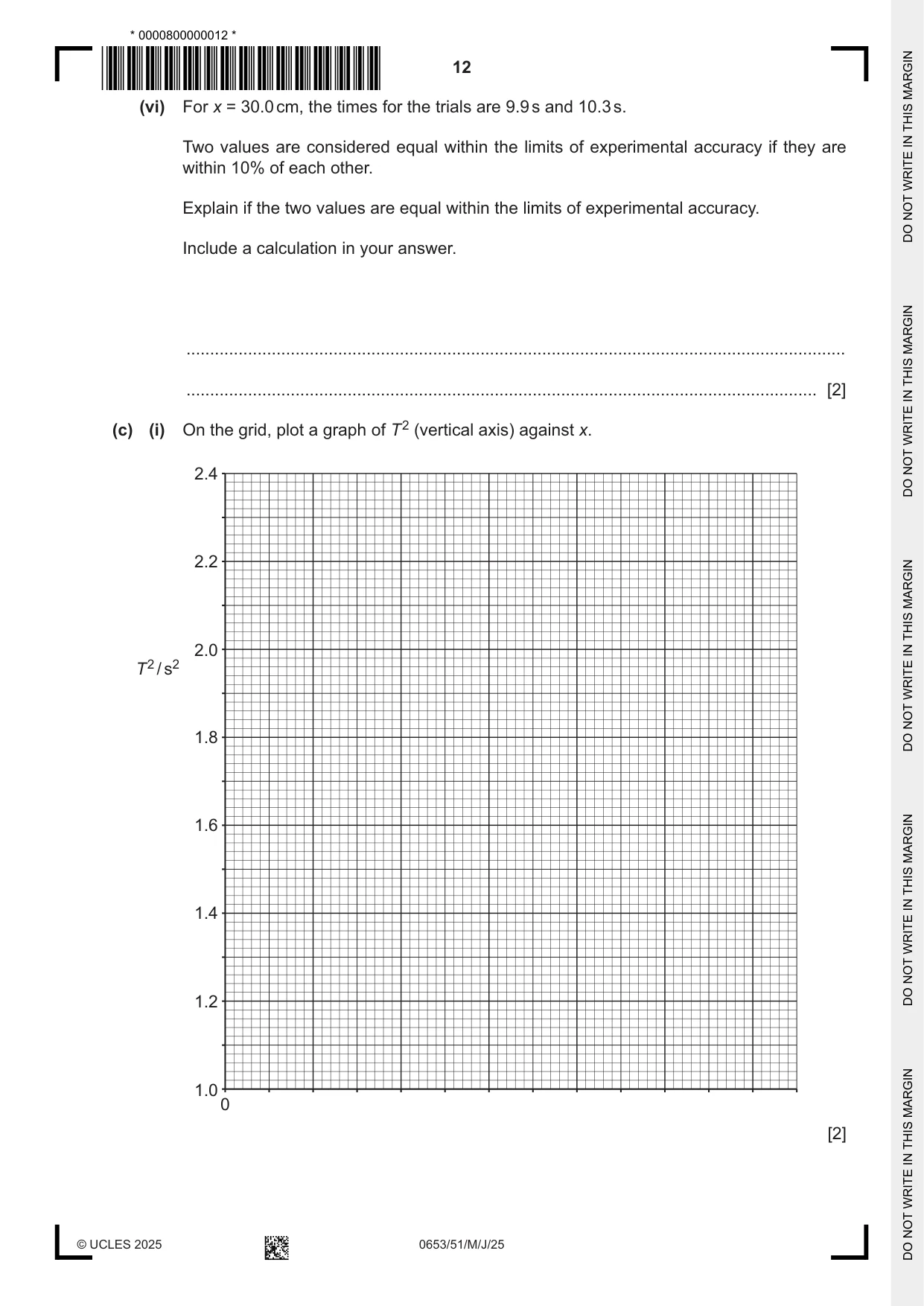 Cambridge IGCSE Science - Combined 0653 2025 May/June Paper 5 · Variant 1 question paper, page 12 of 16
