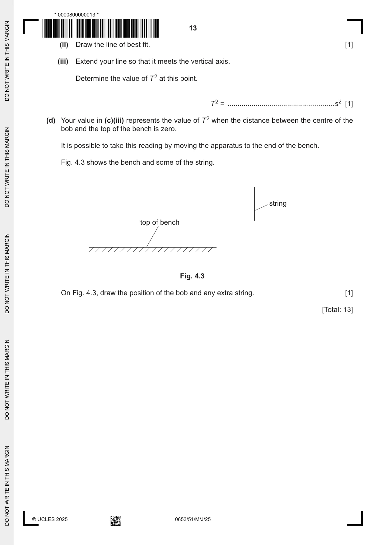 Cambridge IGCSE Science - Combined 0653 2025 May/June Paper 5 · Variant 1 question paper, page 13 of 16
