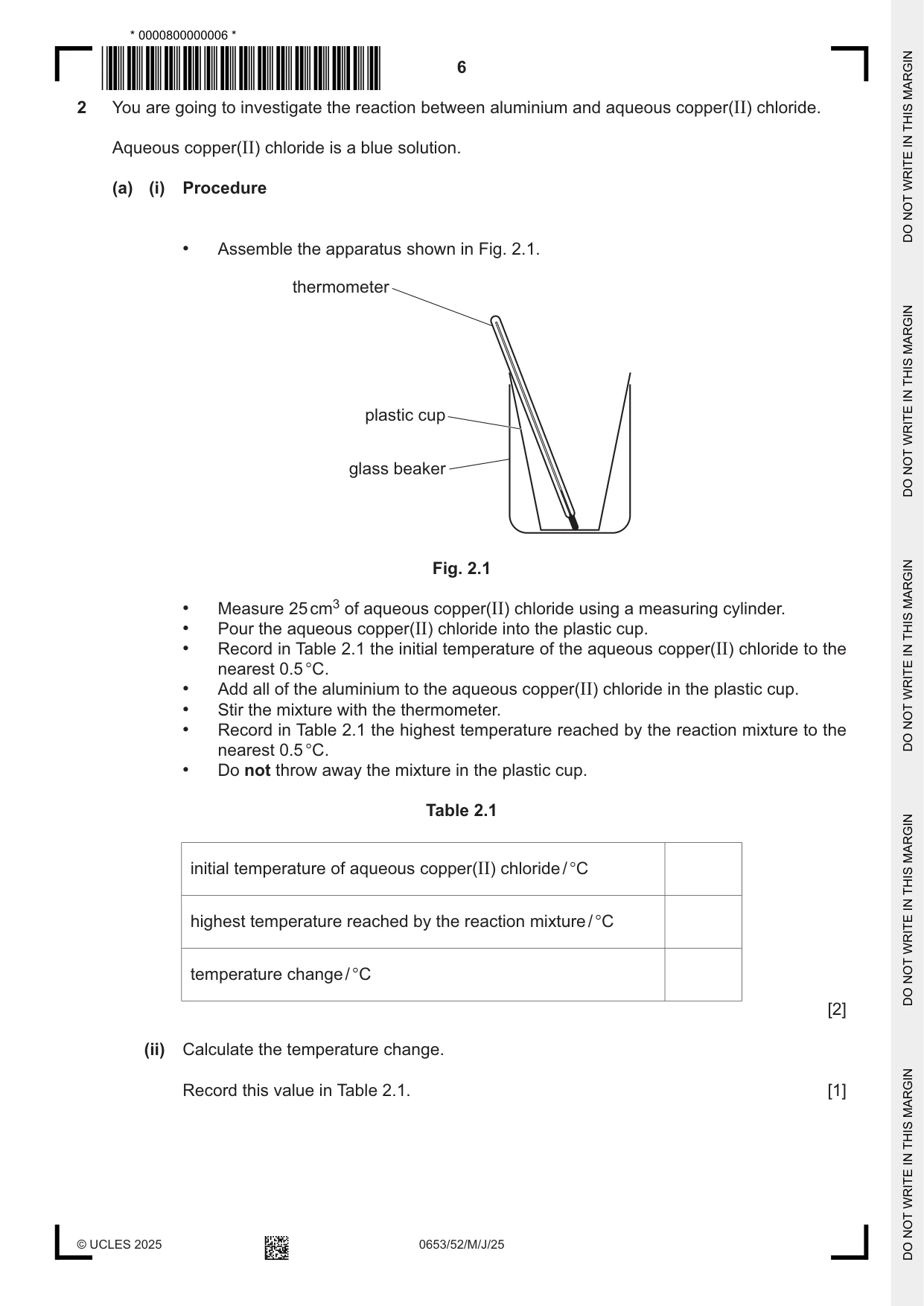 Cambridge IGCSE Science - Combined 0653 2025 May/June Paper 5 · Variant 2 question paper, page 6 of 16