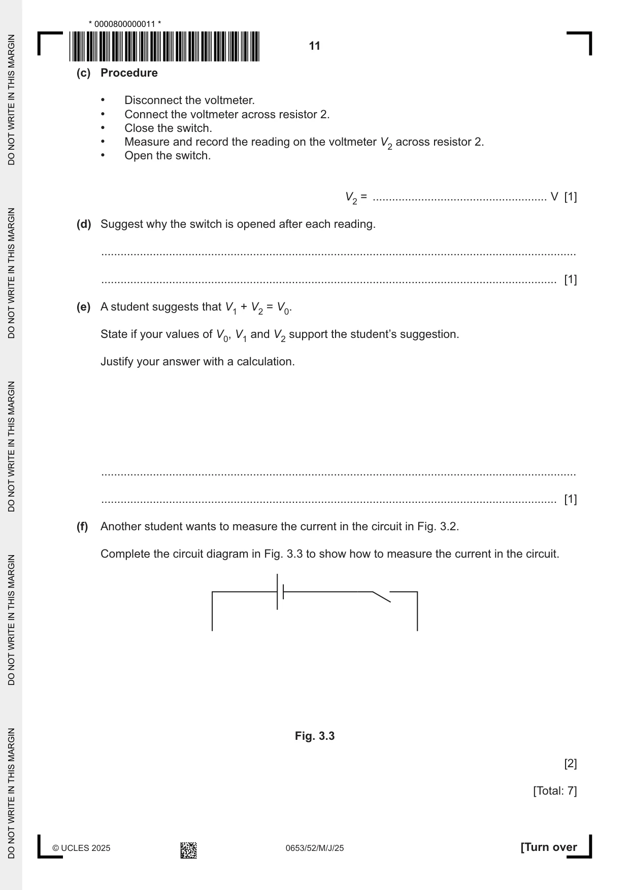 Cambridge IGCSE Science - Combined 0653 2025 May/June Paper 5 · Variant 2 question paper, page 11 of 16