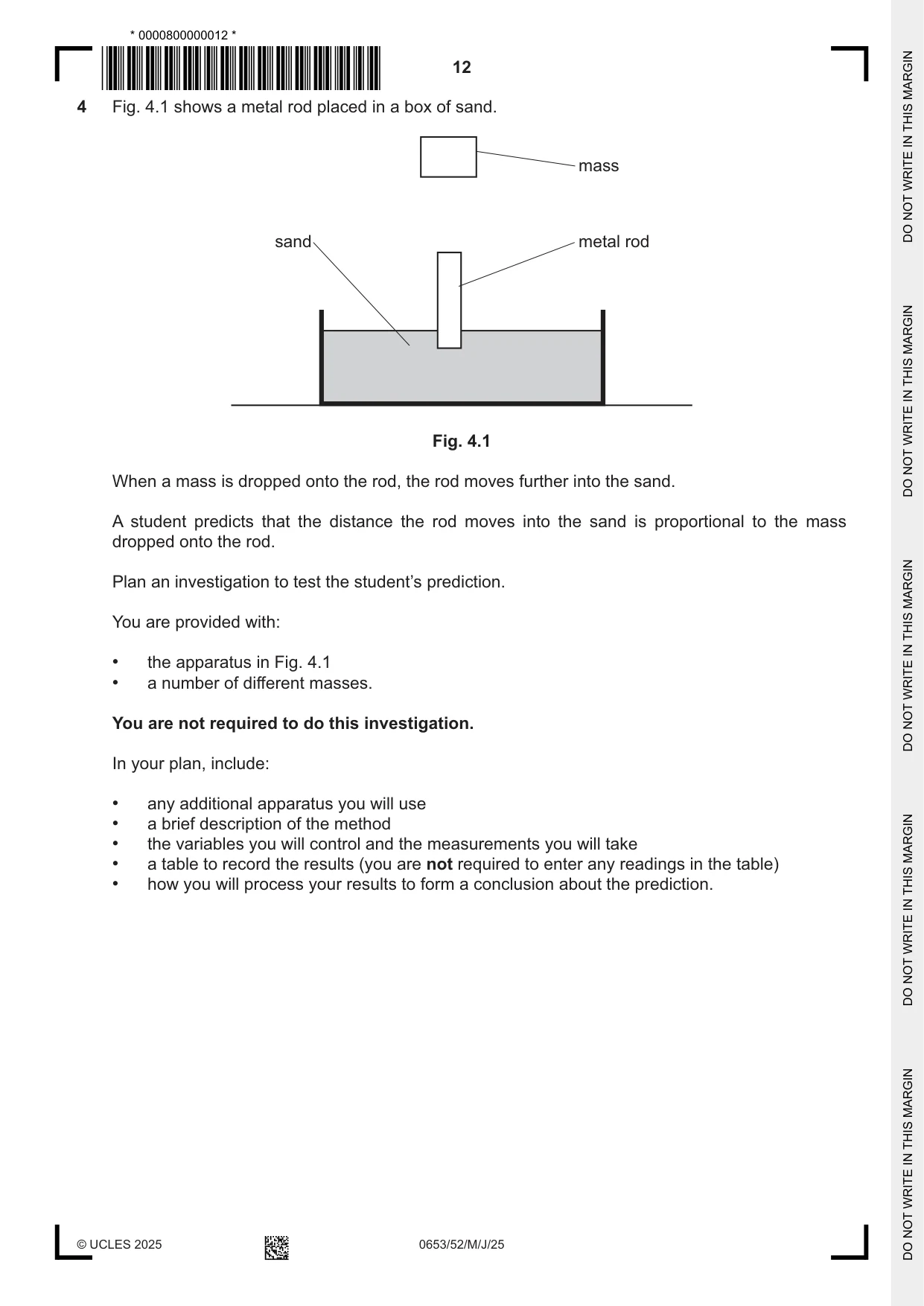 Cambridge IGCSE Science - Combined 0653 2025 May/June Paper 5 · Variant 2 question paper, page 12 of 16