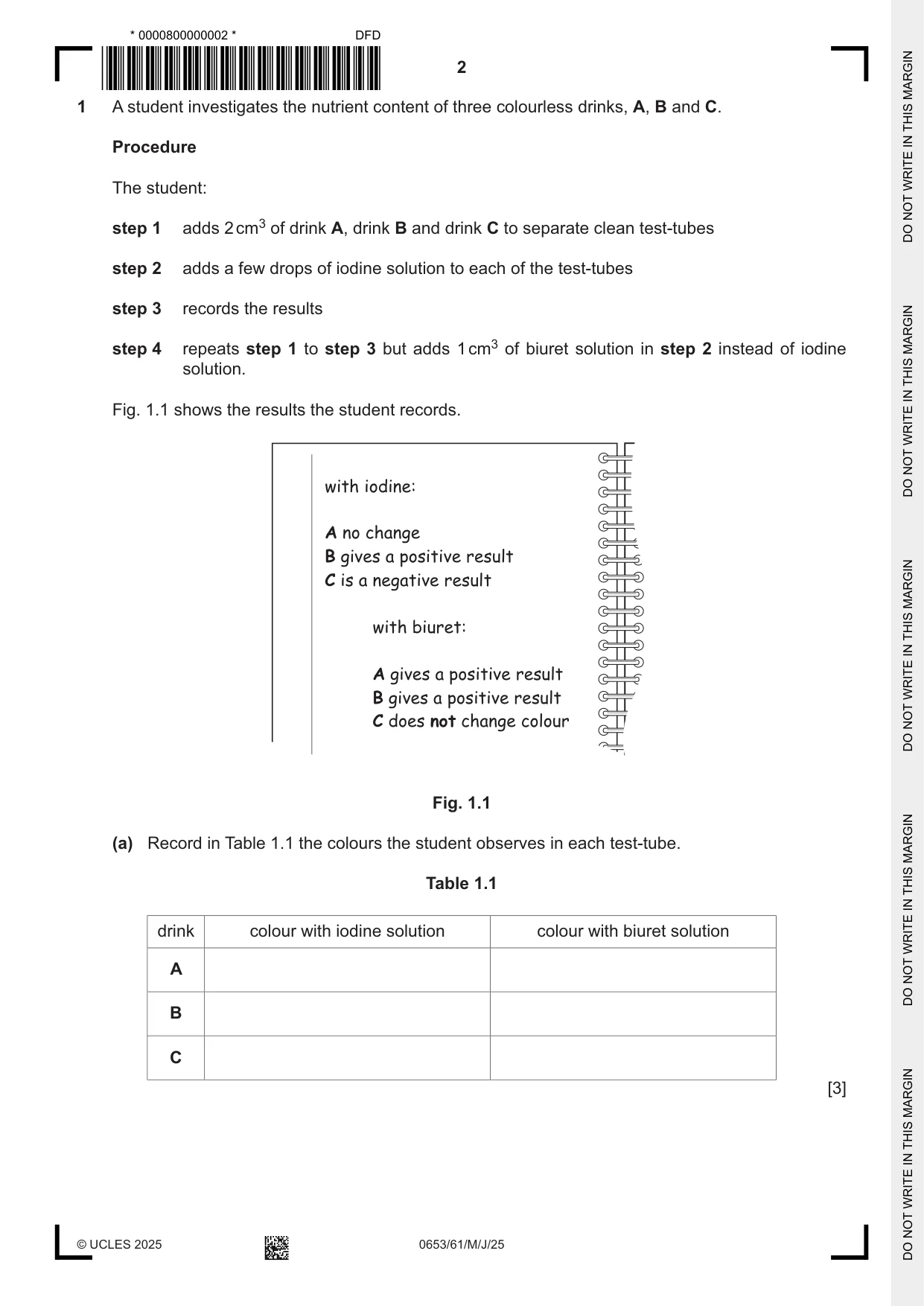 Cambridge IGCSE Science - Combined 0653 2025 May/June Paper 6 · Variant 1 question paper, page 2 of 16